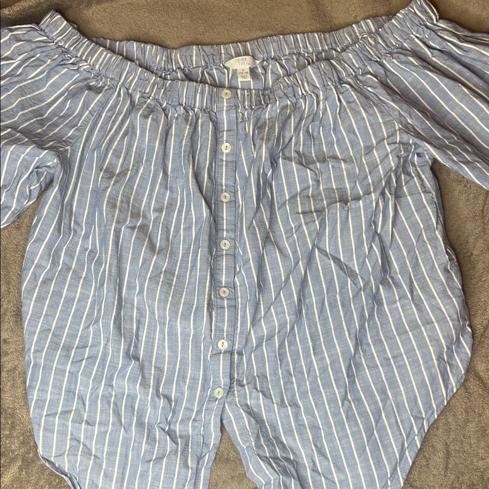 Blue Striped Women's crop top